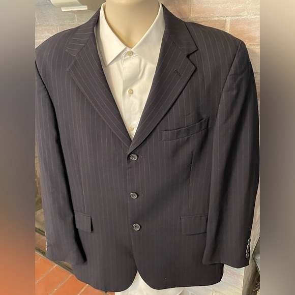 Tommy Hilfiger suit striped back wool‎ 40s